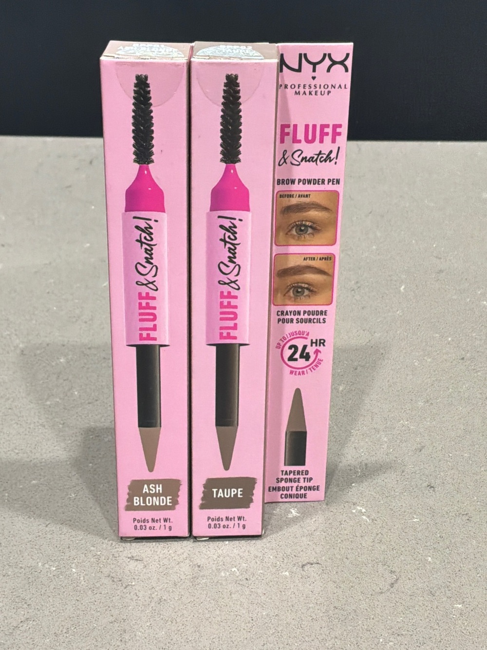 NYX Fluff & Snatch Brow Powder Pen- Ash Blonde & Taupe, both new
